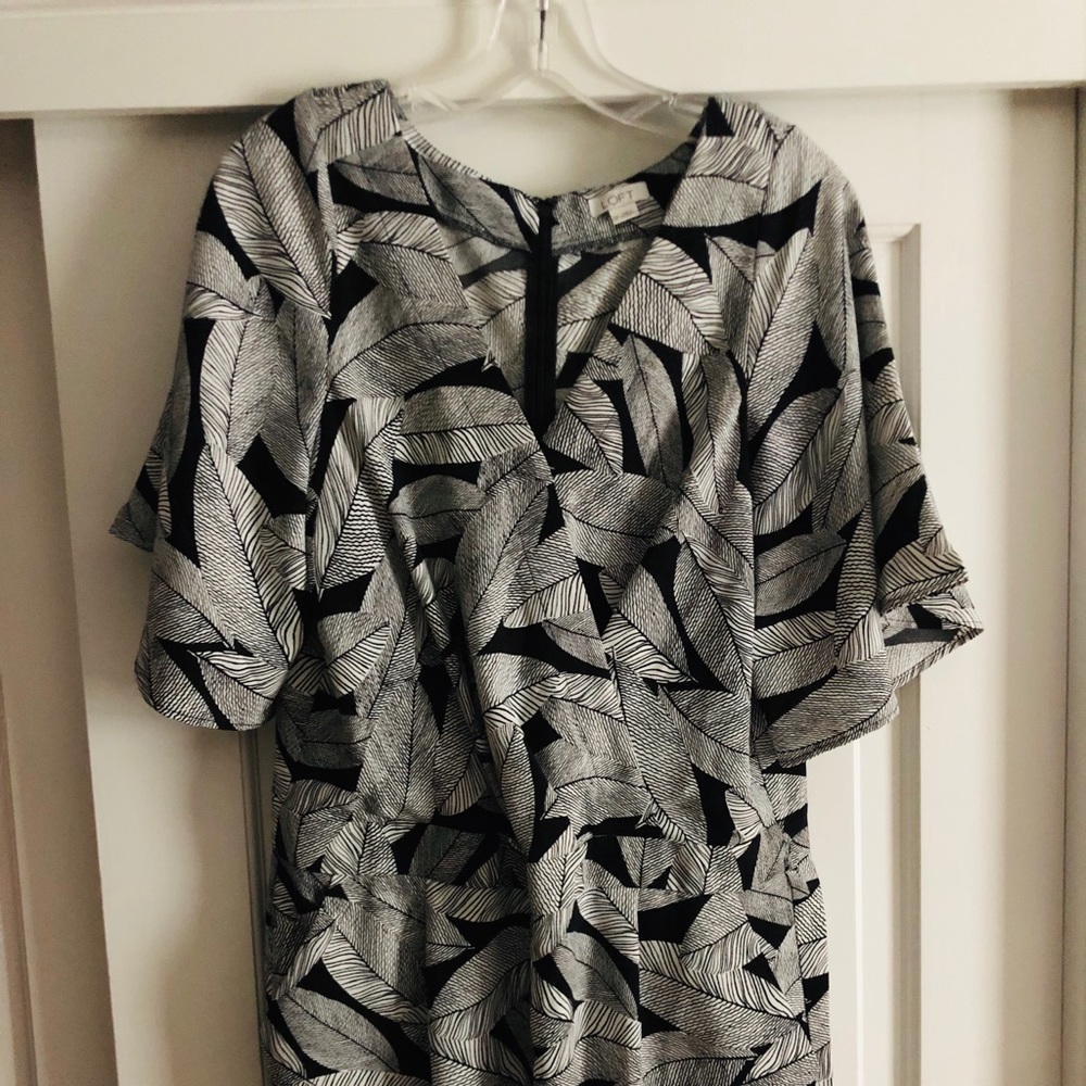 Loft Palm Leaf Print Romper